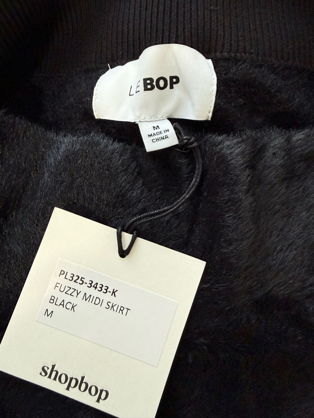 Le Bop Fuzzy Midi Skirt size Medium Black - Picture 7 of 7